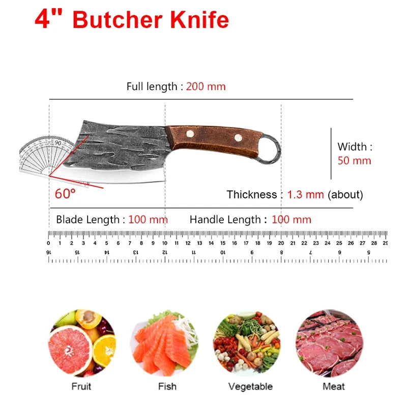 Professional kitchen knives for cutting fish, meat and vegetables, stainless steel boneless butcher knives, chef cooking tools