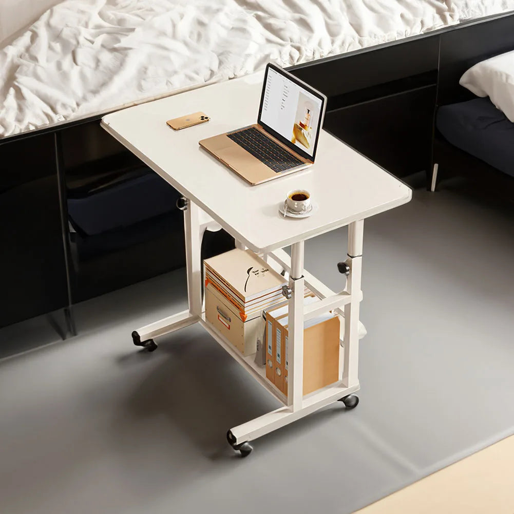 【Breeins】Height Adjustable Mobile Table Overbed Desk with Wheels