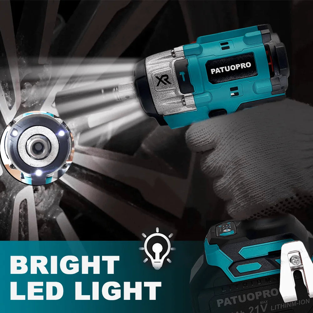 500N.m Brushless Cordless Electric Impact Wrench 1/2inch Power Tools for Makita 18V Battery(No Battery)