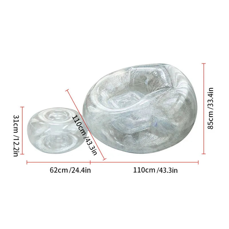 Modern Transparent Inflatable Sofa Set