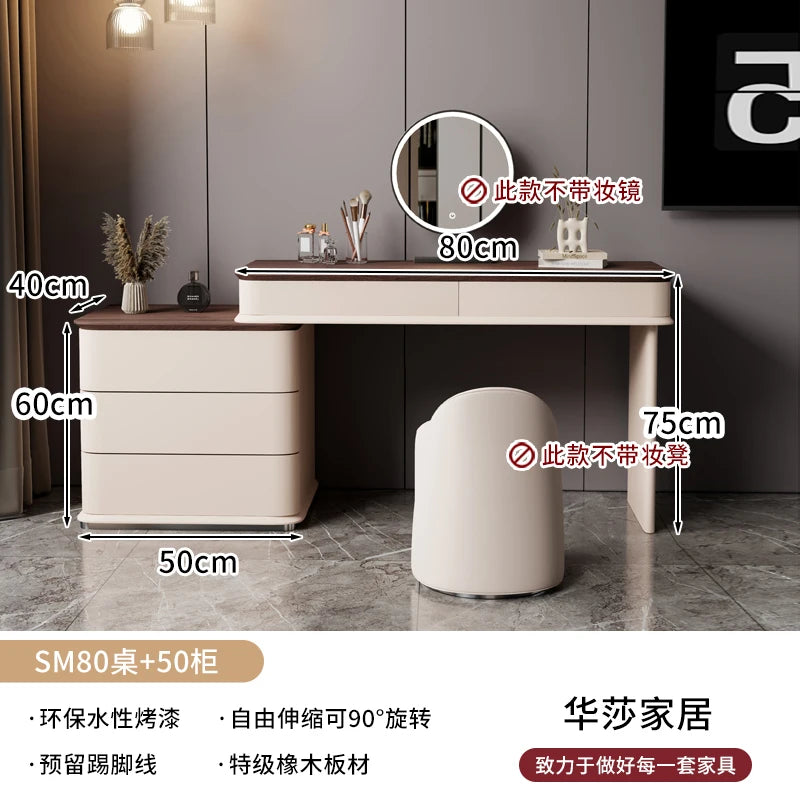 Makeup Mirror Wooden Dresser Set Bedroom Brown Natural Modern Vanity Dressers Nordic Storage Drawer Coiffeuse House Accessories