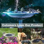 Solar Fountain Pump Floating Solar Panel Bird Baths Water Fountain with 4 Nozzles For Garden Outdoor Water Pool Pond Decor