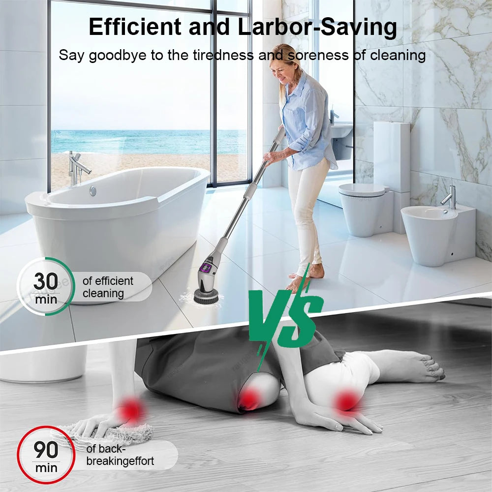 Electric Cleaning Brush Multifunctional Household Cleaning Brush Handheld Shower Scrubber Bathroom Kitchen Spin Scrubber