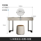 CC Italian minimalist dresser light luxury rock slab leather makeup table modern minimalist high-end sense