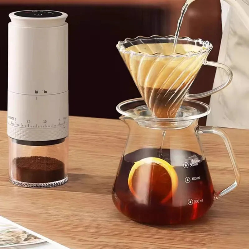 New 1500mAh Electric Coffee Grinder Externally Adjustable Type-C Charging Coffee Burr Grinder Bean Grinding Machine Coffee Maker