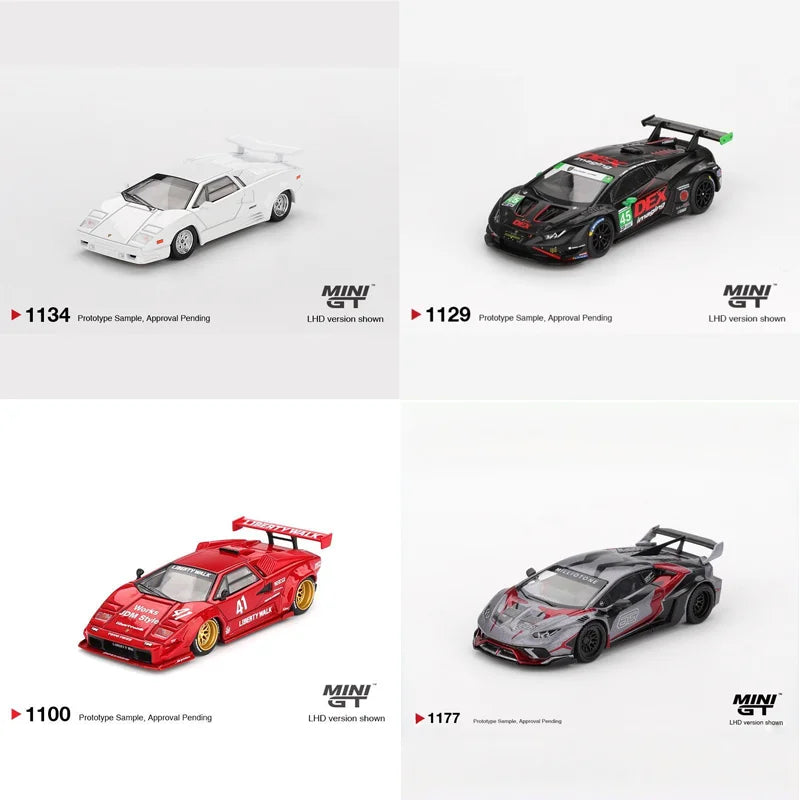 MINIGT 1:64 Lamborghini Huracán GT RONIN Countach 25th LBWORKS Alloy Die-Cast Car Model Collection Gift
