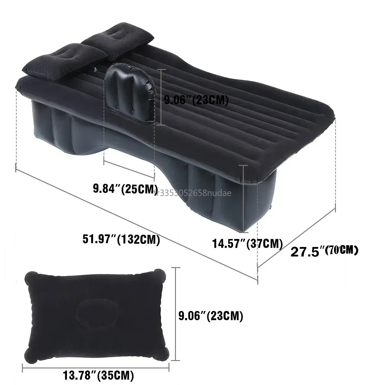 Car Inflatable Bed for Car Travel, Air Mattress Back Seat Use, Camping Sleep Rest