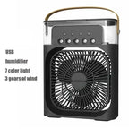 Mini 3 in 1 Air Conditioner Fan USB Desktop Cooler with Humidifier LED