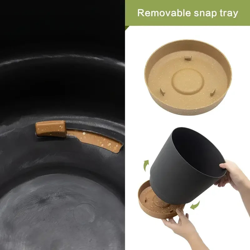 2pcs, 4.7nch Flower Pot Set, Indoor Plant Pots With Drainage Holes And Removable Base, Outdoor Garden Flower Pots Saucer Style M