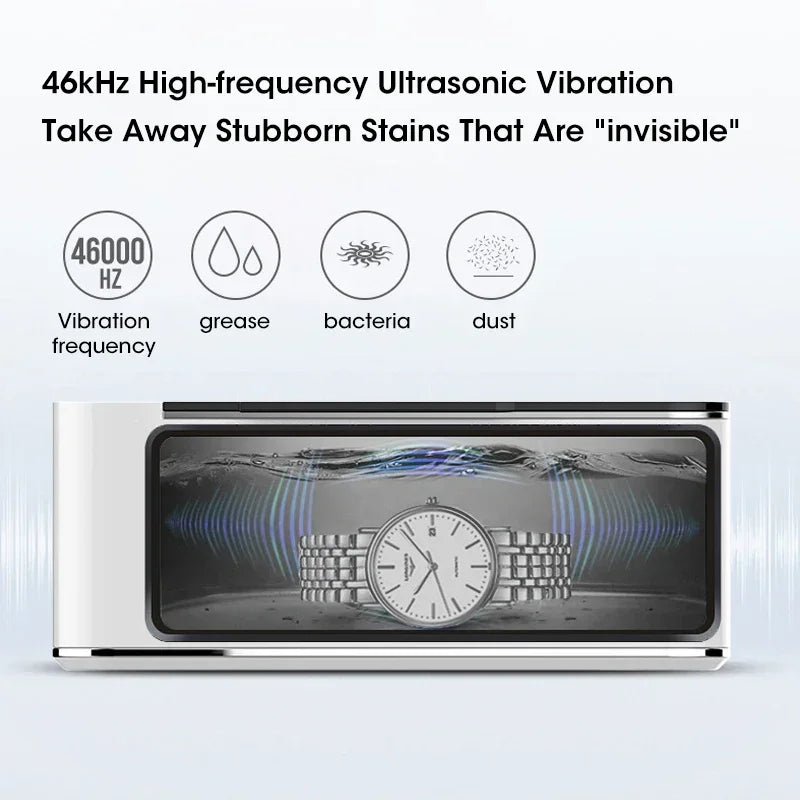 500ML Ultrasonic Household Cleaning Machine High-Frequency Multifunctional Glasses Jewelry Deep Clean Home Essential