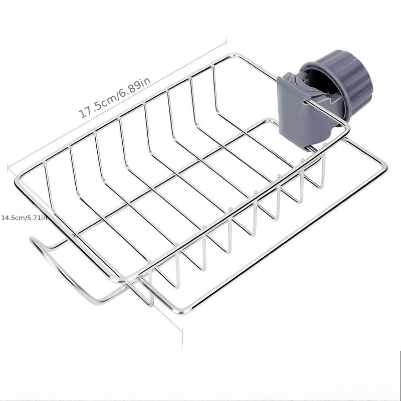 Kitchen Stainless Steel Sink Drain Rack Sponge Storage Faucet Holder Soap Drainer Towel Rack Shelf Organizer Kitchen Accessories
