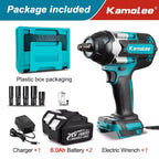 Kamolee 1800 N.M high torque wireless charging impact wrench 1/2inch brushless electric wrench compatible with Makita18V battery
