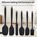 Silicone kitchenware 6-piece set, cream  scraper, spatula, oil brush, size scraper set baking tool，Non-integrated hand