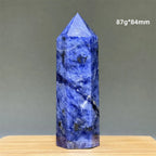 Blue Veins Stone Obelisk Natural Mineral Quartz Home Feng Shui Decorative Gift Reiki Treat Witchcraft Magic Wand
