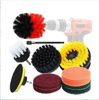 Electric Drill-Brush Head Kit  Attachment Power Scrubber Brush For Carpet Bathroom Kitchen Bathroom Car Cleaning Tool Wash Set