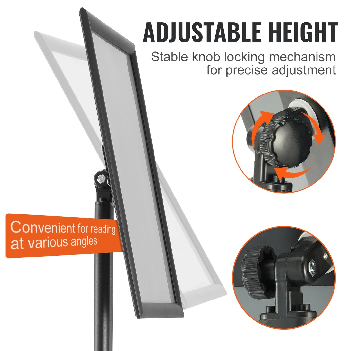 VEVOR 11 x 17 Inch Pedestal Sign Holder Vertical and Horizontal Adjustable Poster Stand Heavy-Duty Floor Standing Sign Holder