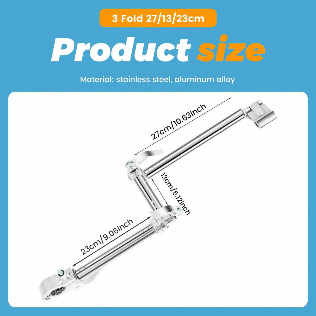 Stroller Umbrella Mount Holder Stainless Steel Adjustable Golf Umbrella Clamp 2/3Fold 360° Rotation Bicycle Sunshade Fixing Clip