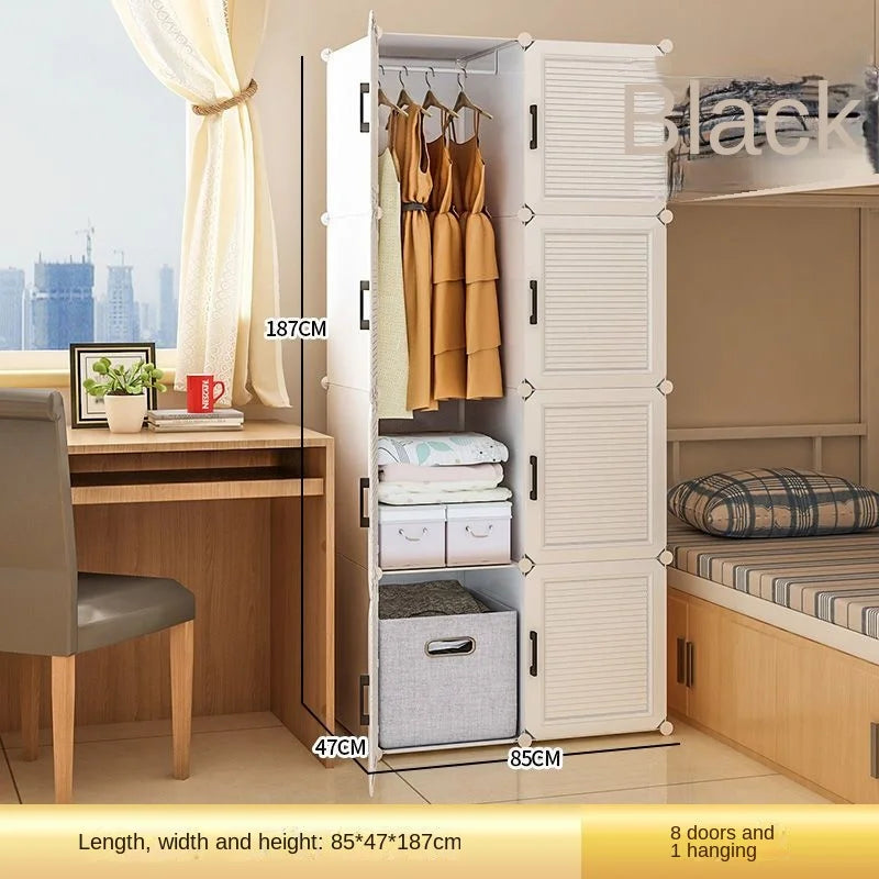 Household Folding Wardrobe Simplicity Dustproof Storage Locke Closet Plastic Collapsible Clothes Cabinets Home Bedroom Furniture
