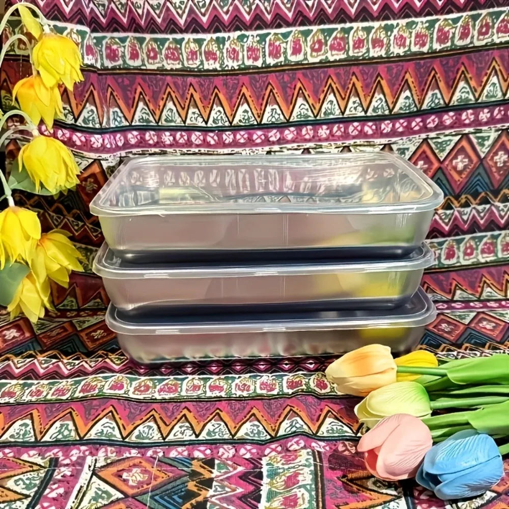 1/2/3/4/5/6Pcs Stainless Steel Food Containers, Kitchens Accessories, Holds Knifes, Stackable Kitchen Storage with Lids