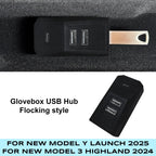 Glovebox USB Hub For Tesla Model Y Juniper 2025 Launch Model 3 Highland 2024 Type-C Port Digital Splitter Docking Station