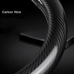 PU Leather D-shaped Steering Wheel Cover with Carbon Fiber Pattern Inner Circle – Non-Slip Sporty Grip for Car Steering Wheels