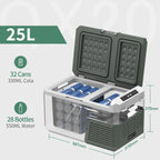 Alpicool QX 25L 30L 40L Portable Refrigerator 12/24V DC 100-240V AC Fridge Freezer Dual Zone 12V Compressor Cooler for Camping