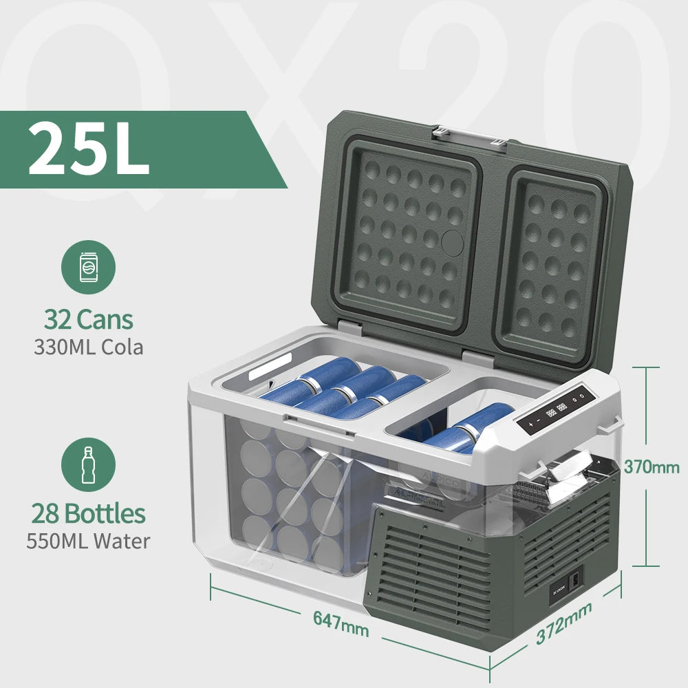 Alpicool QX 25L 30L 40L Portable Refrigerator 12/24V DC 100-240V AC Fridge Freezer Dual Zone 12V Compressor Cooler for Camping
