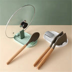 Countertop Pot Lid & Pan Organizer Rack – No-Drill Kitchen Storage Shelf with Utensil Holder