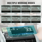 SucceBuy 1000 Pcs/Min Money Counter Business Cash Register Bill Counterfeit Bill Detector by UV/MG/IR/DD Function for Bank Store