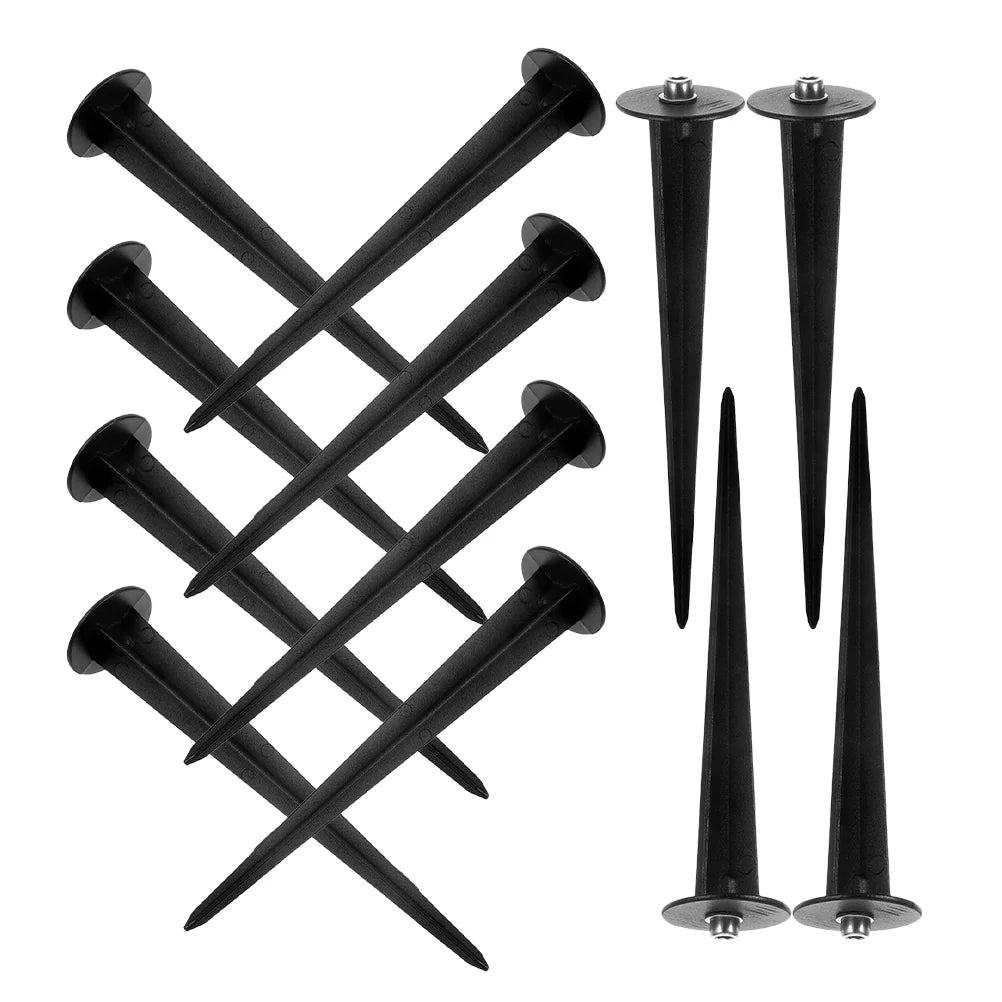 12pcs Solar Ground Stakes Metal Spikes For Outdoor Light Garden Lawn Yard Decorative Christmas Stabilizers Landscape Fixtures