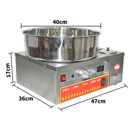 Commercial Stainless Steel gas cotton candy maker DIY candyfloss machine fancy brushed cotton candy machine 1pc