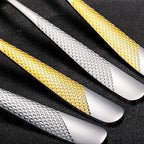 Kitchen Utensil Set Food Grade Stainless Steel Spoon and Fork Set 6PCS Flatware for Hotels Cafes Homes