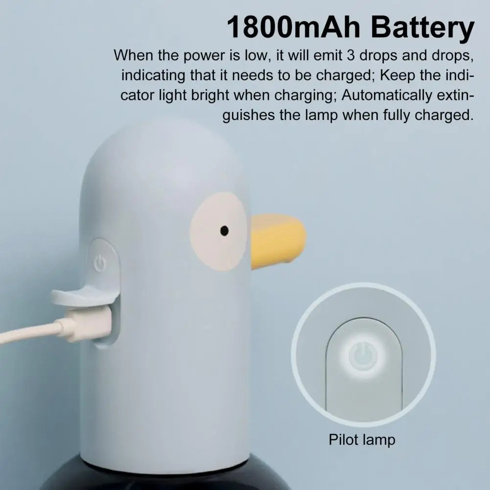 Automatic Induction Foam Soap Dispenser Contactless Duck Shape Soap Dispenser 400ml High-Precision Sensor Soap Dispenser