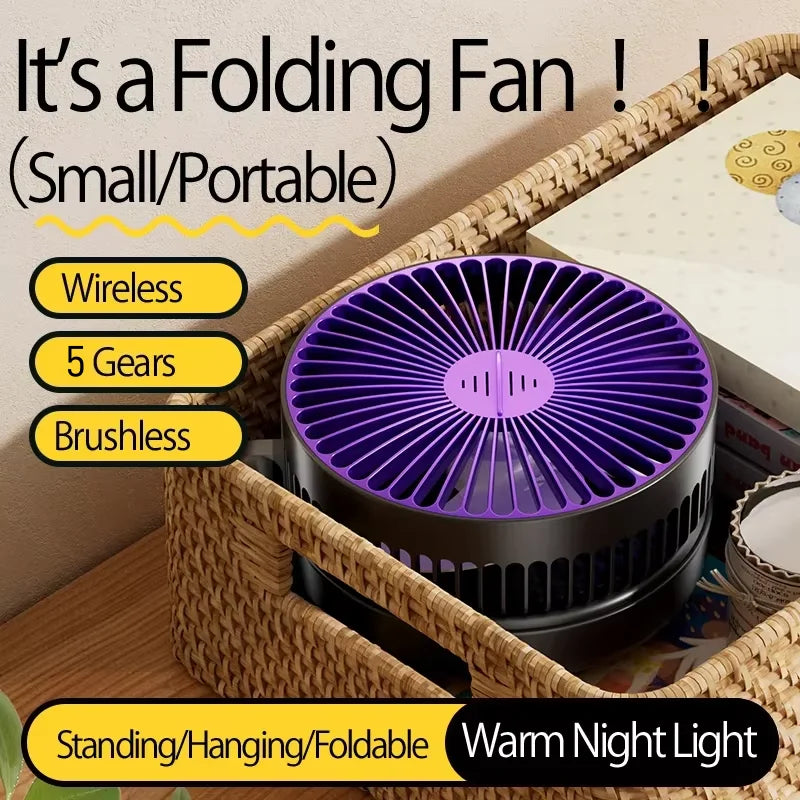 2025 New 5000mAh Rechargeable 3IN1 Multifunctional Portable Fan Wall M