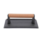 Kitchen Heavy Cast Flat Iron Steak Weight/Bacon Press with Wooden Handle Heavy-Weight Grill Press Commercial Grade Burger