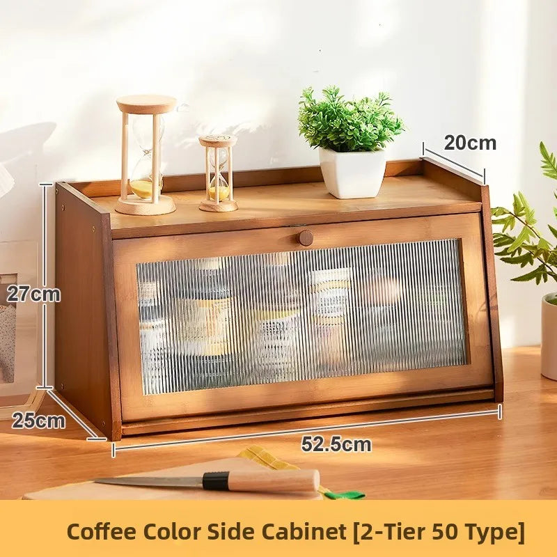 Wooden Desktop Storage Cabinet Cup Organizer Cosmetic Storage Ra Der Batoom Vani elf Wood Material Home Organization