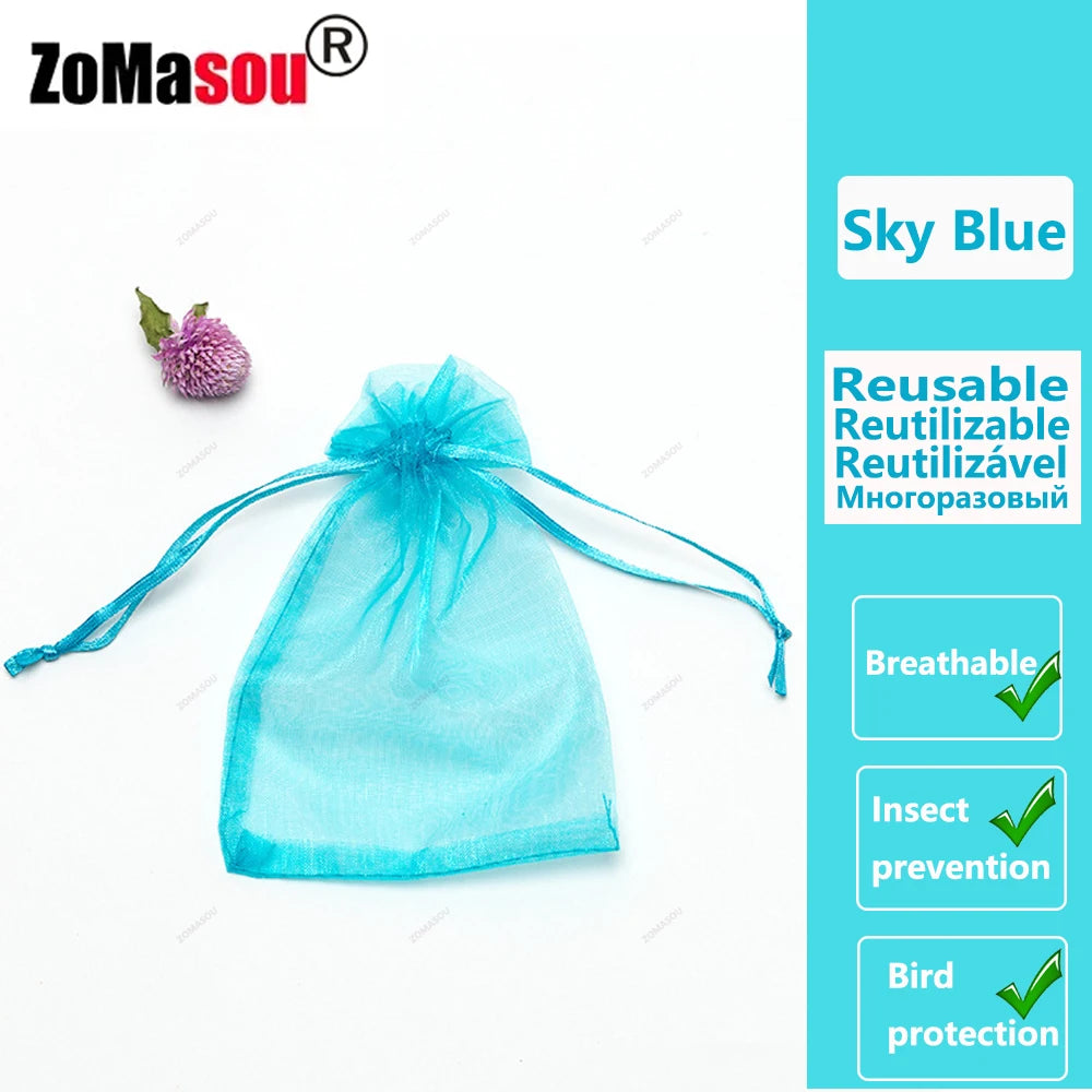 20-100PCS Vegetable Grapes Fruit Grow Bags Fruit Protection Bags Garden Anti-Bird Netting Mesh Bag Strawberry Bags Garden Tools