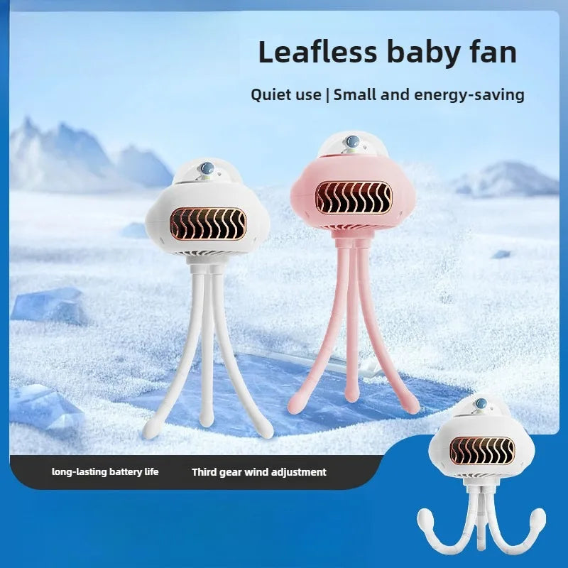 Portable Leafless Fan Octopus Design USB Charging Small Table Fan for