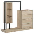Wardrobe with 4 Drawers and 3 Shelves Natural