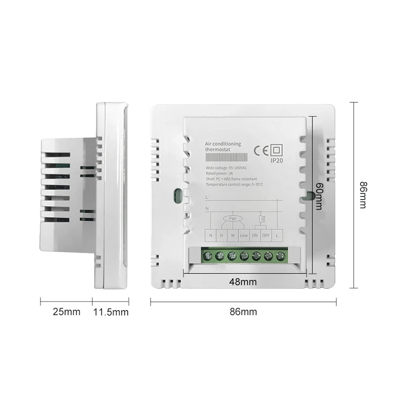Digital Central Air Conditioning FCU Fan Coil Unit Thermostat Weekly Programmable Temperature Controller Wholesale Price