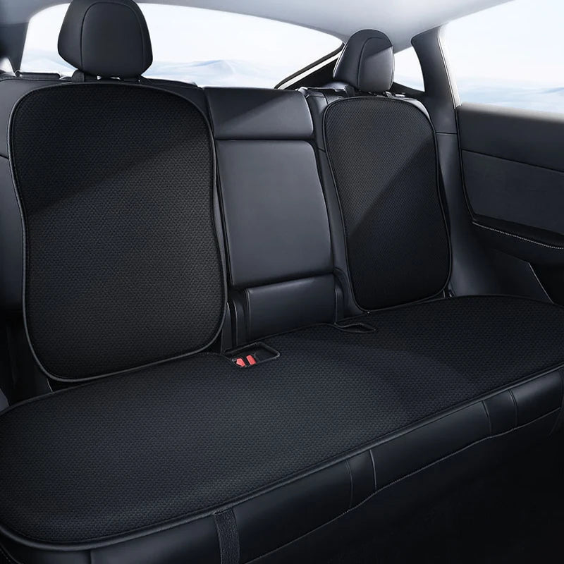 Comfortable Ice Silk Car Seat Covers for Tesla Model Y/3 (2018-2026) | Breathable