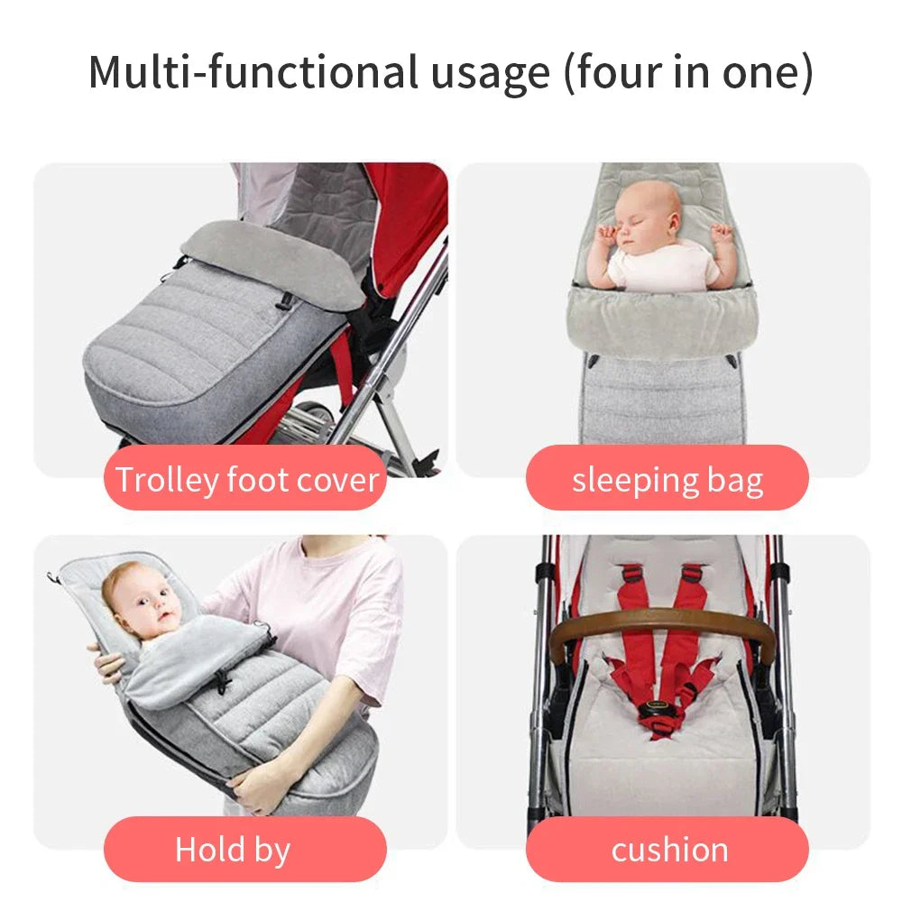 Baby Stroller Sleeping Bag Newborn Stroller Bunting Bag Oudtoor Buggy Stroller Foot Warmer Sleep Sack Winter Pram Travel Cushion