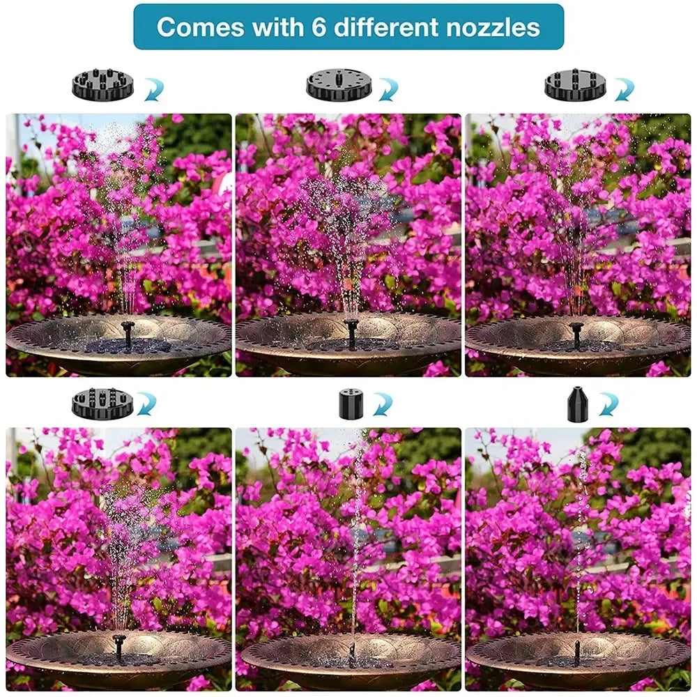 13/16/18cm Floating Solar Panel Solar Fountain Pump Bird Baths Garden Outdoor Water Pool Pond Decor（Only fountain without basin）