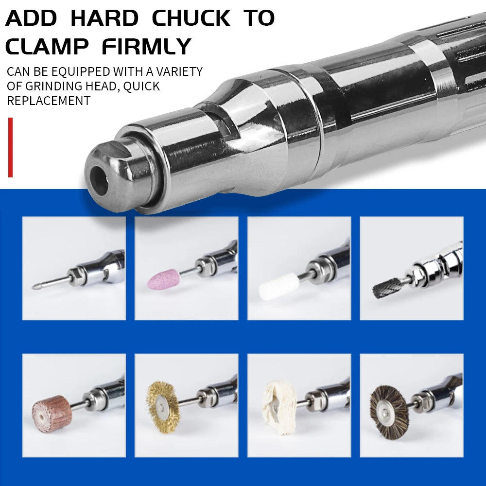 Mini Air Grinder Air Polishing Grinding Pen Micro Engraving Carving Pneumatic Tools 72000RPM