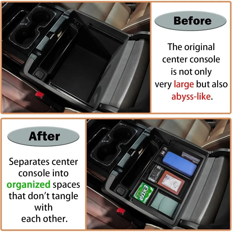Upgraded Console Organizer Tray Compatible with Chevy Silverado/GMC Sierra 1500(2014-2018) and Silverado/Sierra 2500/3500HD(2015