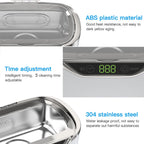 700ml Ultrasonic Cleaner Bath Timer Jewelry Glasses Manicure Stones Cutters Dental Razor Parts Ultrasound Sonic 220V EU Plug