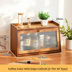 Wooden Desktop Storage Cabinet Cup Organizer Cosmetic Storage Ra Der Batoom Vani elf Wood Material Home Organization