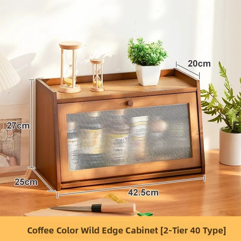 Wooden Desktop Storage Cabinet Cup Organizer Cosmetic Storage Ra Der Batoom Vani elf Wood Material Home Organization