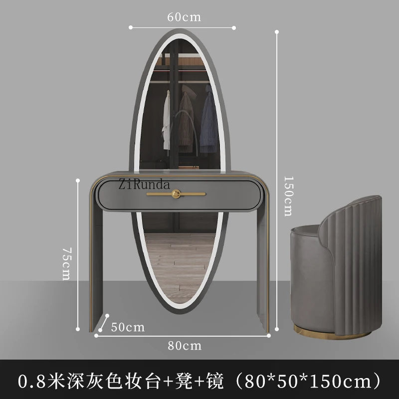 Solid wood dresser, storage cabinet, integrated bedroom, small dressing table, high-end dressing table