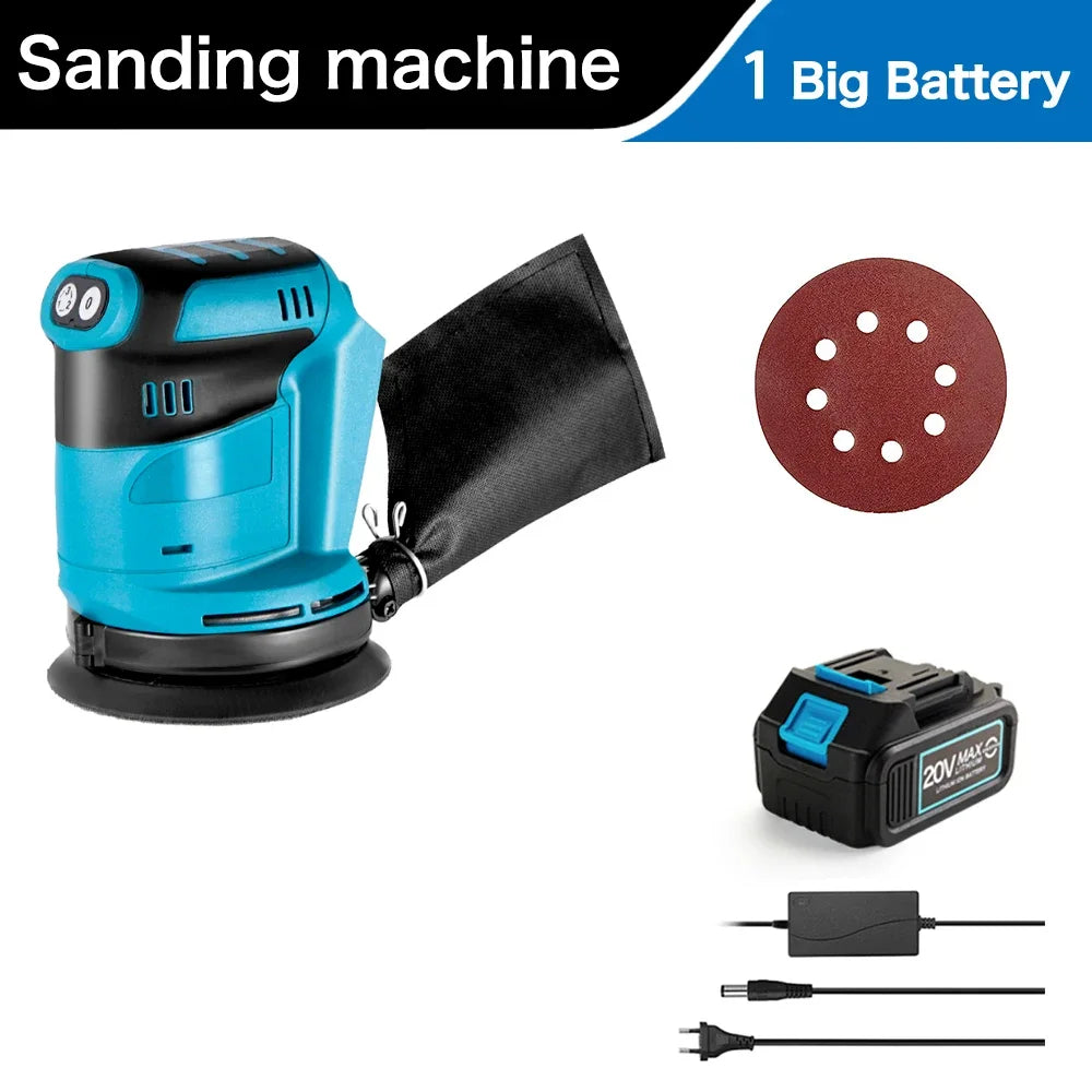 3 Speed Cordless Random Orbital Sander Wood Grinder Polishing Electric Grinding With Sandpaper For Makita 18V Battery